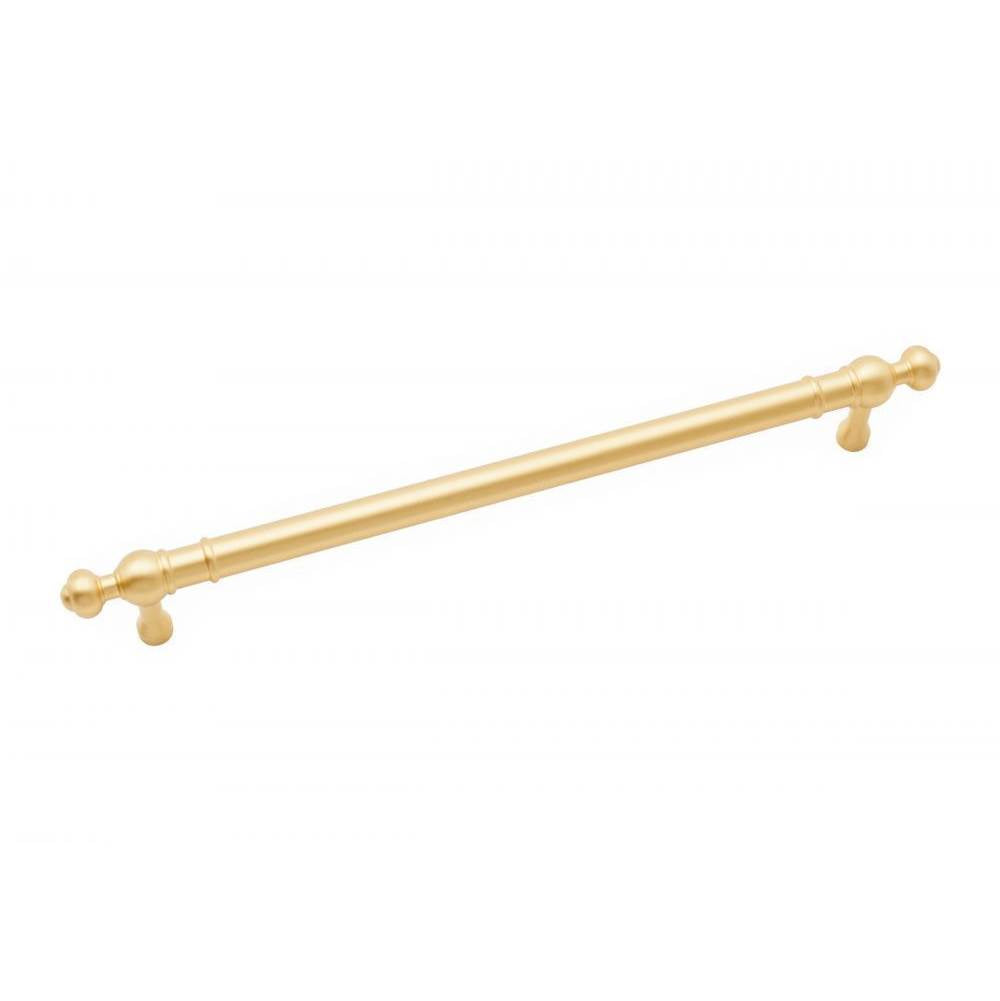 RK International - 8'' c/c Plain Pull with Decorative Ends - Satin Brass