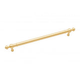 RK International - 8'' c/c Plain Pull with Decorative Ends - Satin Brass