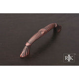 RK International - 3'' c/c Ornate Bow Pull with Lines and Crosses - Distressed Copper