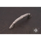 RK International - 3 1/2'' c/c Ornate Bow Pull with Lines and Crosses - Satin Nickel