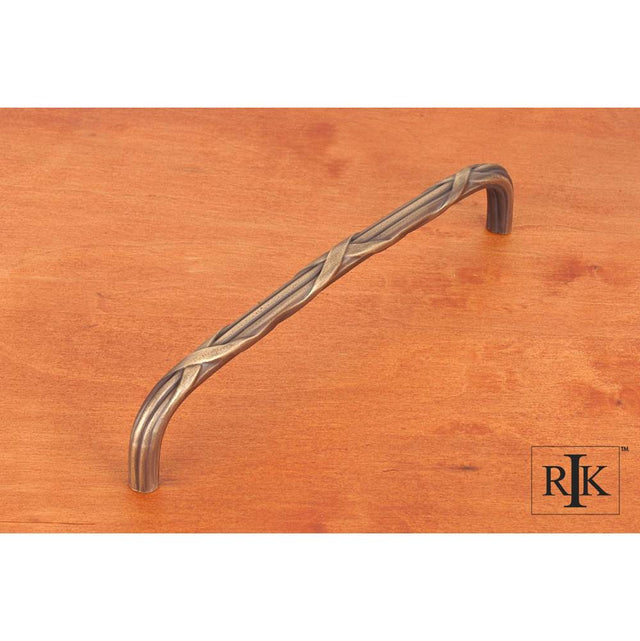 RK International - 8'' c/c Lines and Crosses Pull - Antique English