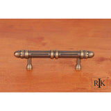 RK International - 3'' c/c Lined Rod Pull with Petals  at  End - Antique English