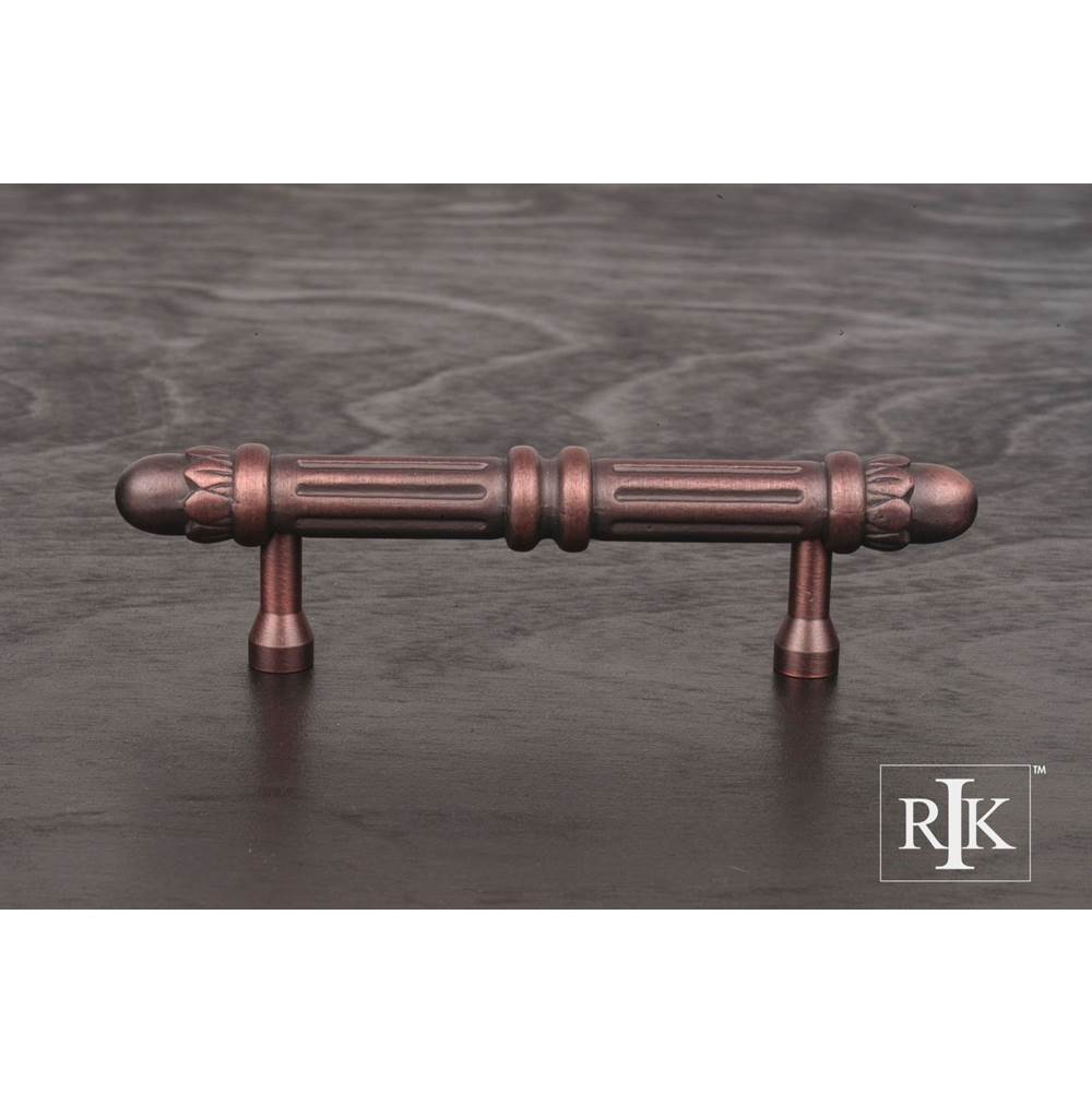 RK International - 3'' c/c Lined Rod Pull with Petals  at  End - Distressed Copper