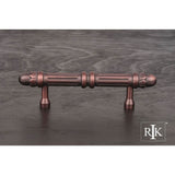 RK International - 3'' c/c Lined Rod Pull with Petals  at  End - Distressed Copper