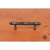 RK International - 3'' c/c Lined Rod Pull with Petals  at  End - Distressed Nickel