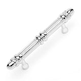 RK International - 3'' c/c Lined Rod Pull with Petals  at  End - Polished Nickel