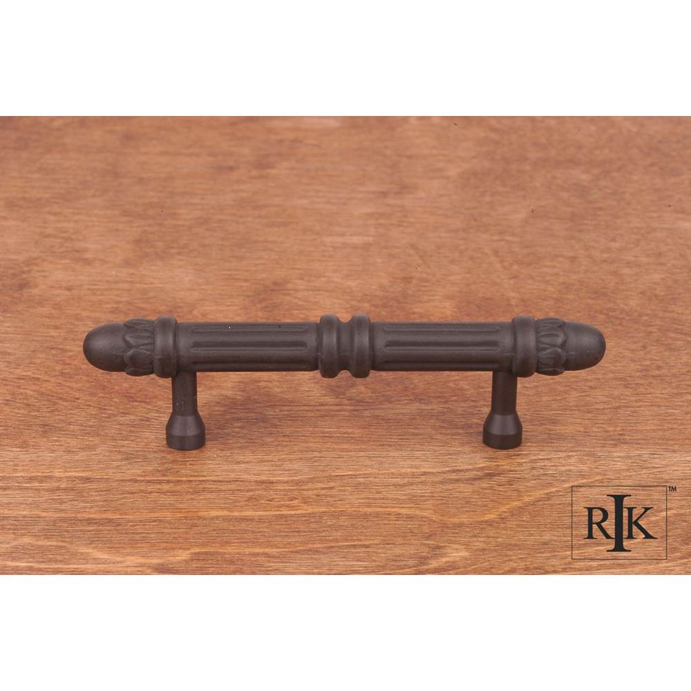 RK International - 3'' c/c Lined Rod Pull with Petals  at  End - Oil Rubbed Bronze