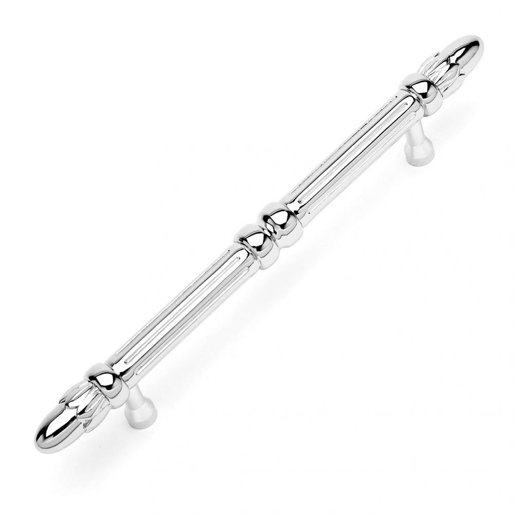 RK International - 5'' c/c Lined Rod Pull with Petals  at  End - Polished Nickel