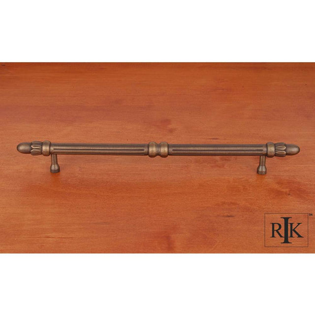 RK International - 8'' c/c Lined Rod Pull with Petals  at  End - Antique English