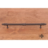 RK International - 8'' c/c Lined Rod Pull with Petals  at  End - Oil Rubbed Bronze