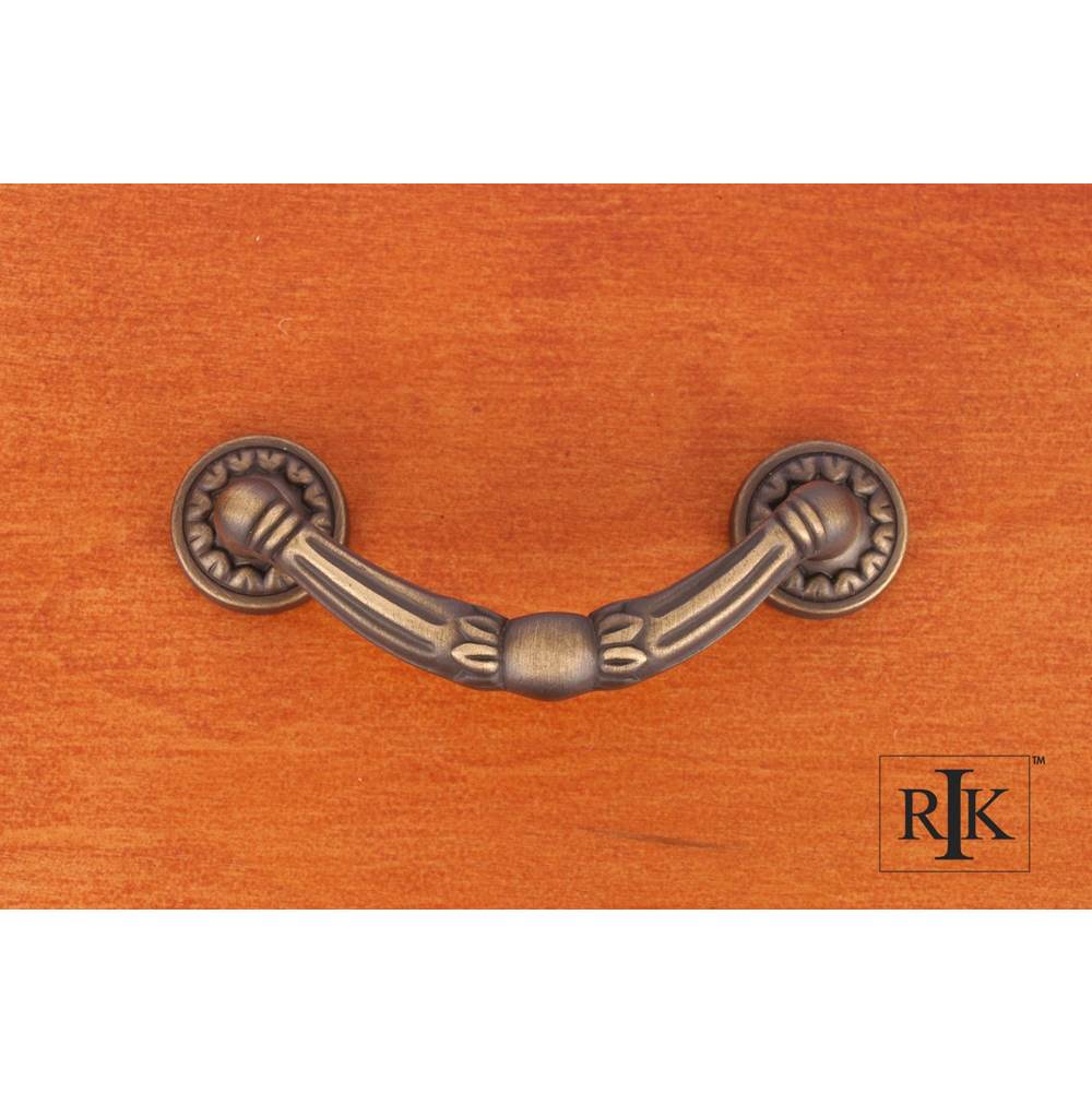 RK International - Ornate Drop Pull with Petal Bases - Antique English