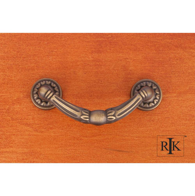 RK International - Ornate Drop Pull with Petal Bases - Antique English