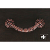RK International - Ornate Drop Pull with Petal Bases - Distressed Copper