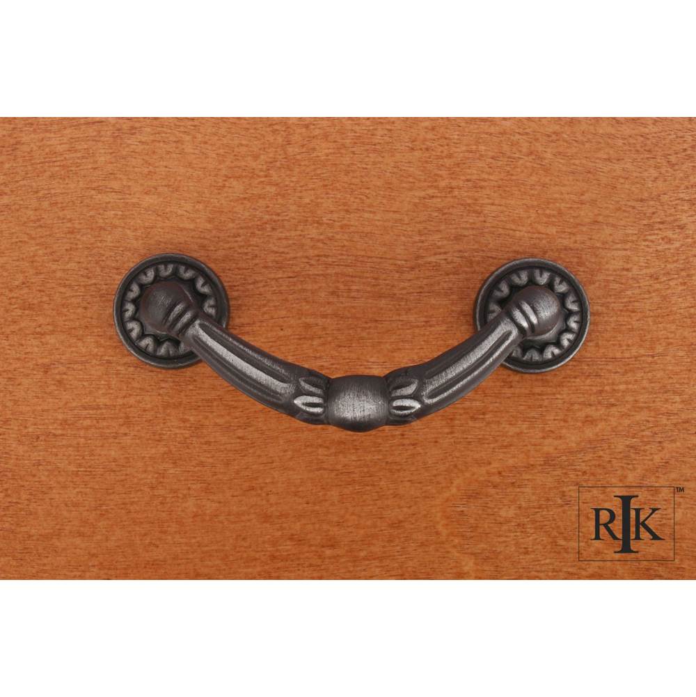 RK International - Ornate Drop Pull with Petal Bases - Distressed Nickel