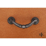 RK International - Ornate Drop Pull with Petal Bases - Distressed Nickel