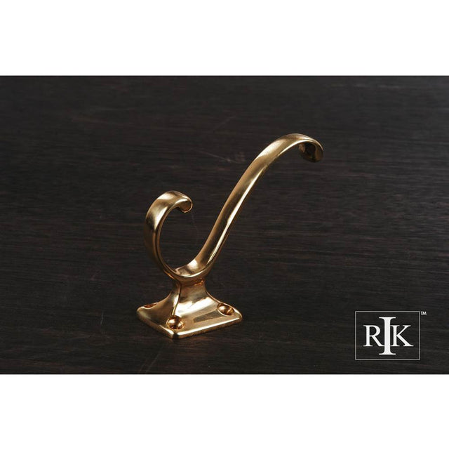 RK International - Plain Coat and Hat Hook - Polished Brass