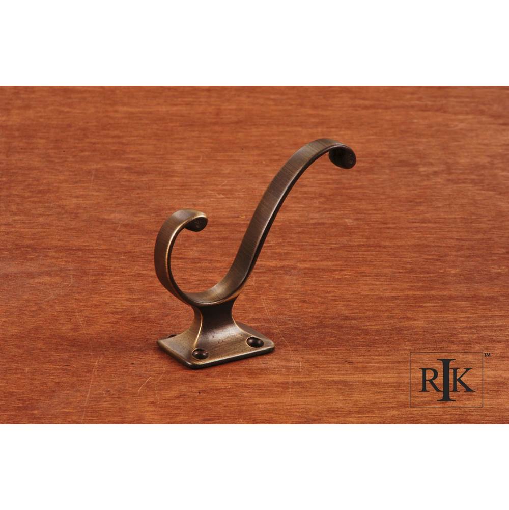 RK International - Plain Coat and Hat Hook - Antique English
