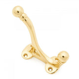 RK International - Double Base Coat and Hat Hook - Polished Brass