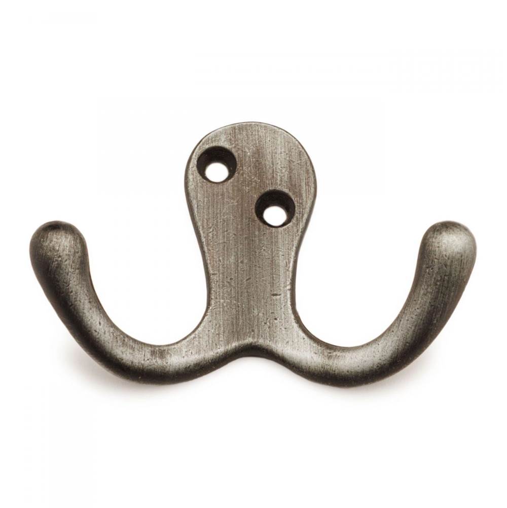 RK International - Two Pronged Flared Small Hook - Distressed Nickel