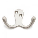 RK International - Two Pronged Flared Small Hook - Satin Nickel