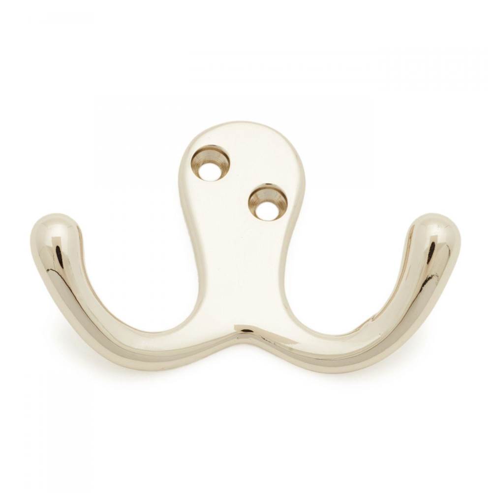 RK International - Two Pronged Flared Small Hook - Polished Nickel