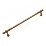 RK International - 18'' c/c Plain Appliance Pull with Decorative Ends - Antique English