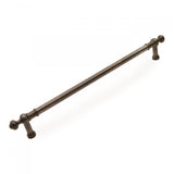 RK International - 18'' c/c Plain Appliance Pull with Decorative Ends - Distressed Nickel