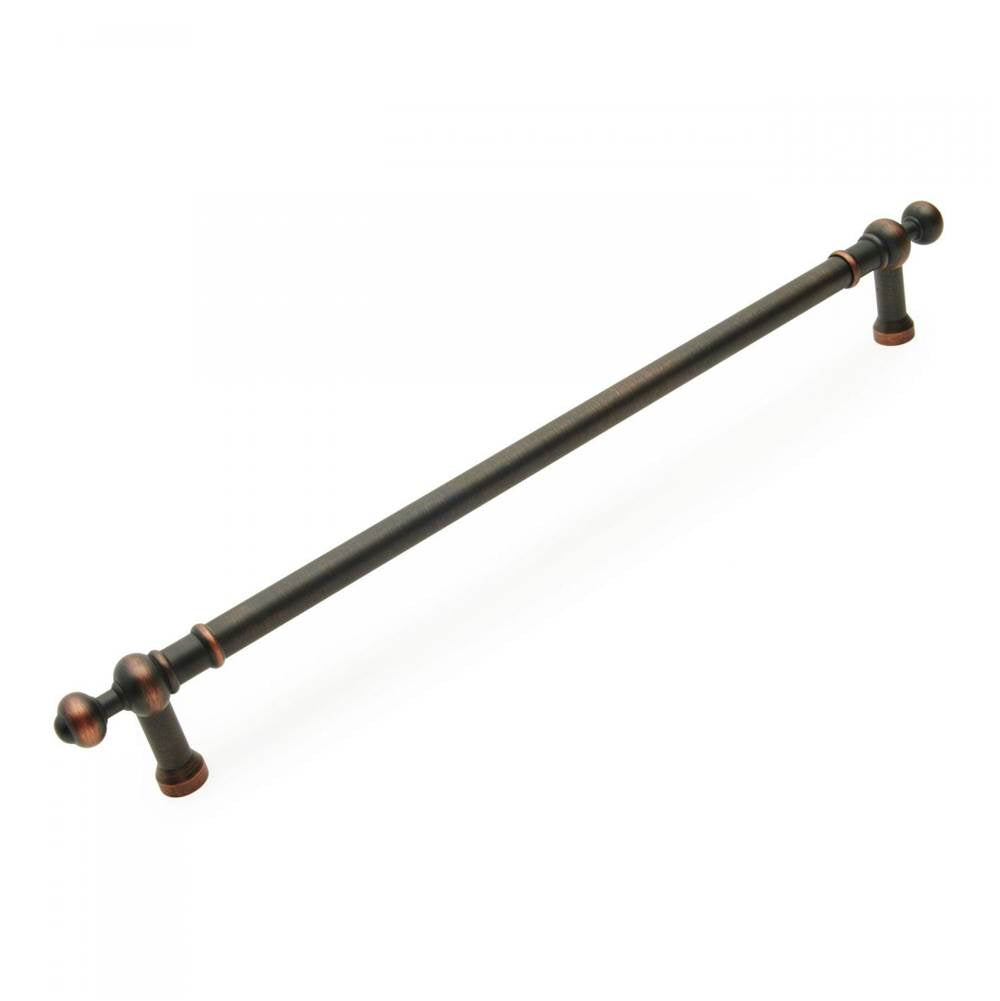 RK International - 18'' c/c Plain Appliance Pull with Decorative Ends - Valencia Bronze