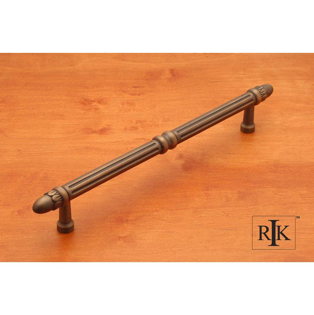 RK International - Lined Rod Appliance Pull with Petals  at  End - Antique English