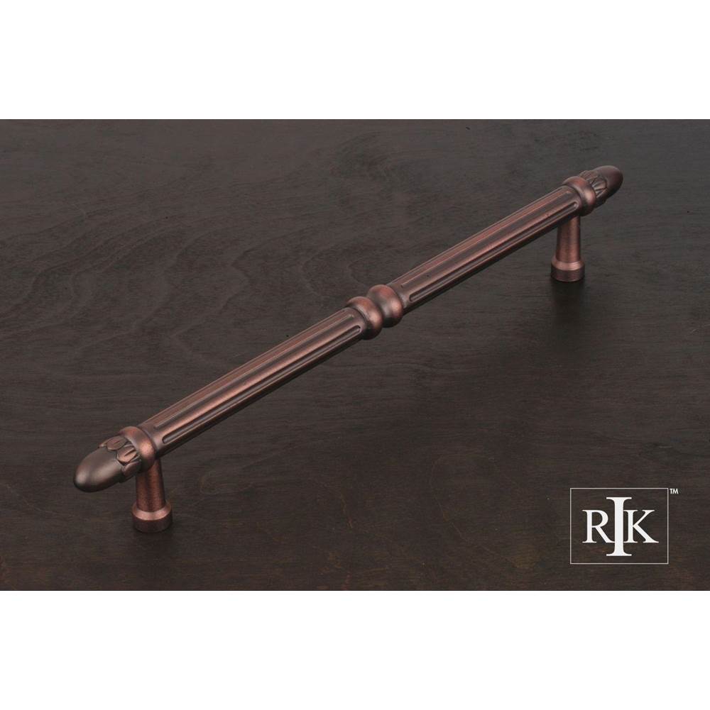 RK International - Lined Rod Appliance Pull with Petals  at  End - Distressed Copper