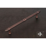 RK International - Lined Rod Appliance Pull with Petals  at  End - Distressed Copper