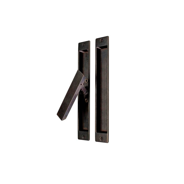 Rocky Mountain Hardware - Rectangular Escutcheon Lift & Slide, Folding; with Flush Pull