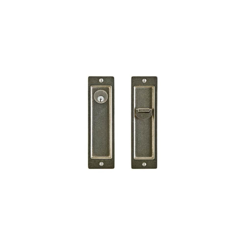 Rocky Mountain Hardware - Rectangular Escutcheon Sliding Door Lock, Single, Entry