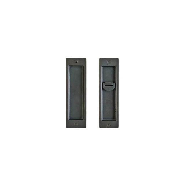 Rocky Mountain Hardware - Rectangular Escutcheon Sliding Door Lock, Single, Patio