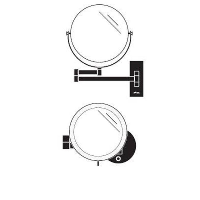 Robern - Polished Chrome Wall-Mounted Magnification Mirror With Integrated 3000K/5000K Light- 5X Magnification