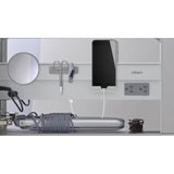 AiO Lighted Cabinet, 24'' x 40'' x 4'', LUM Lighting, 4000K Temperature (Cool Light), Dimmable, Electrical Outlet, USB Charging Ports, Right Hinge