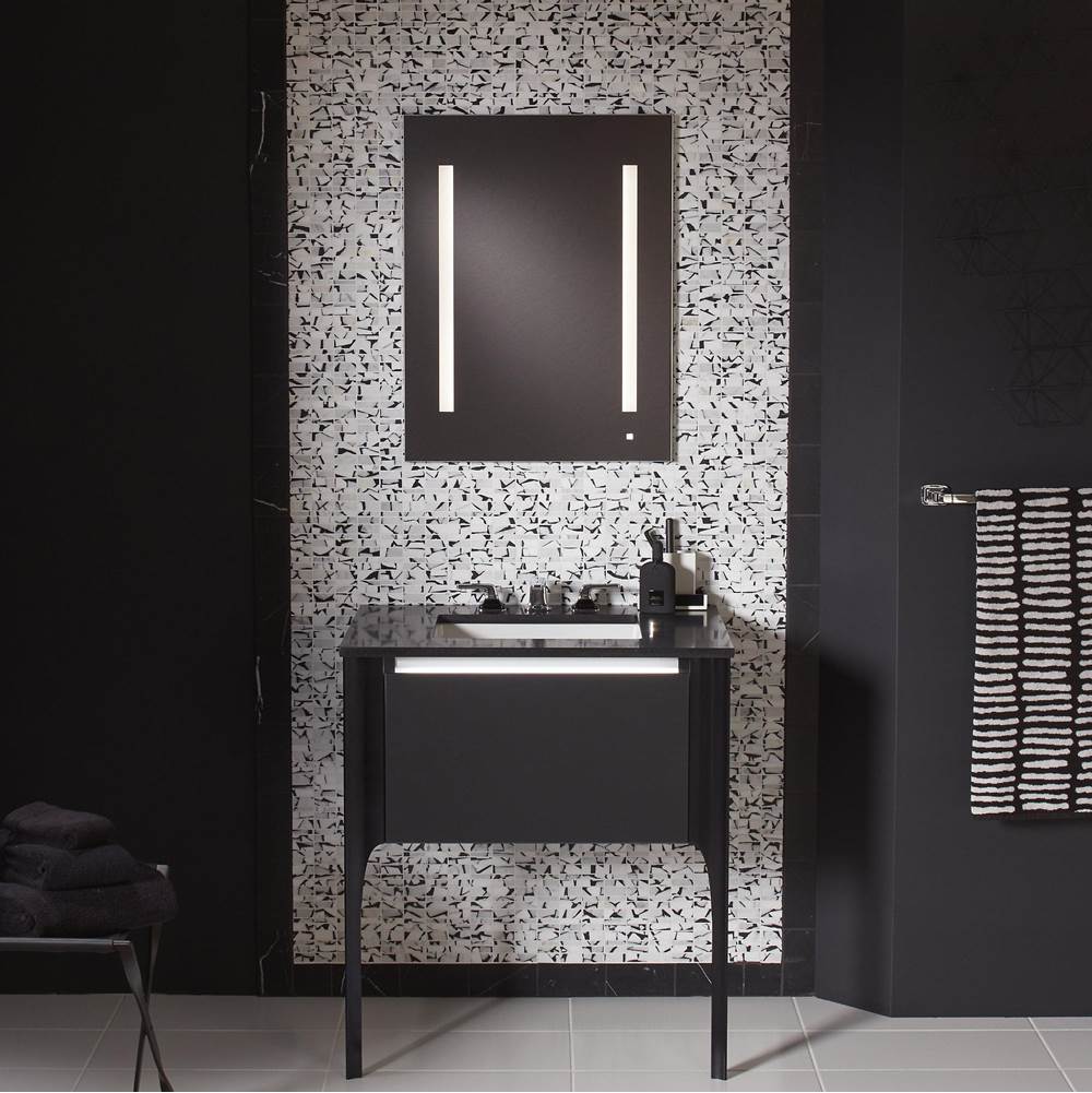 AiO Lighted Mirror, 30'' x 40'' x 1-1/2'', LUM Lighting, 4000K Temperature (Cool Light), Dimmable, USB Charging Ports