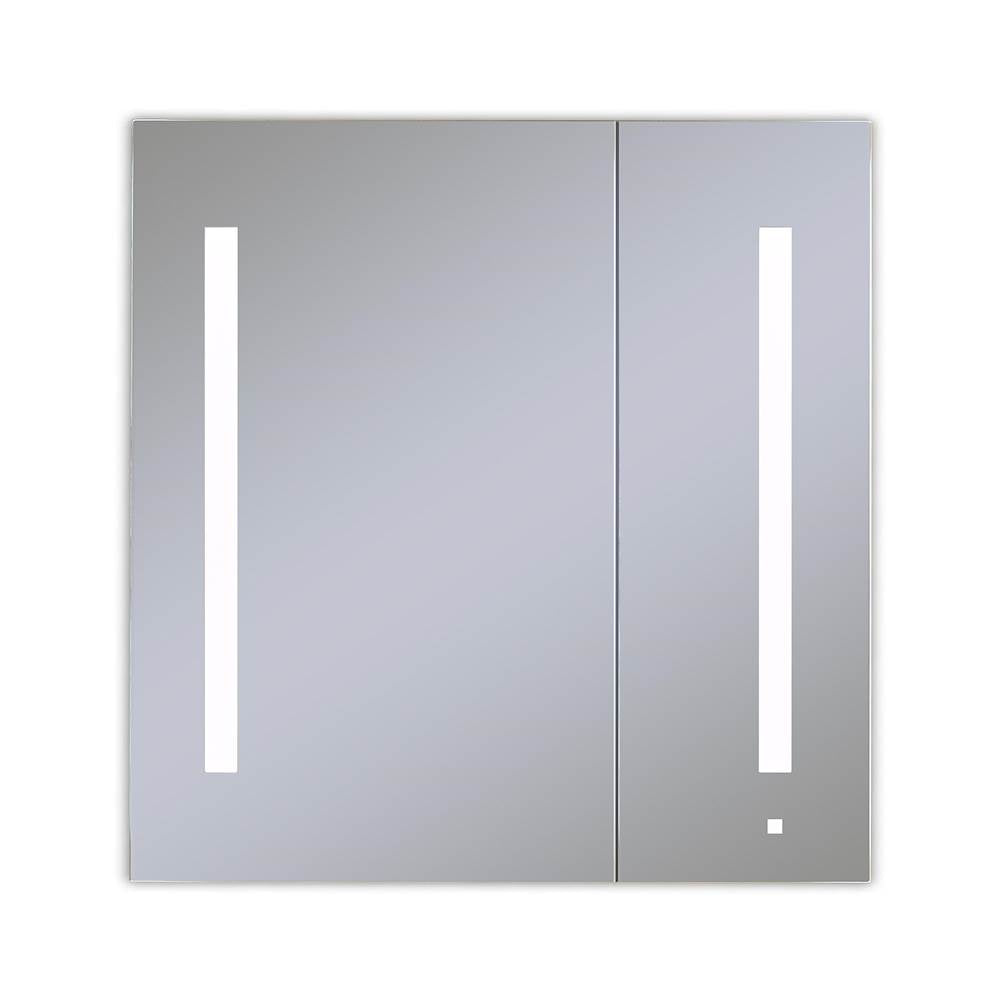Robern - AiO Lighted Cabinet, 30'' x 30'' x 4'', Two Door, LUM Lighting, 4000K Temperature (Cool Light), Dimmable, Electrical Outlet, USB Left Hinge