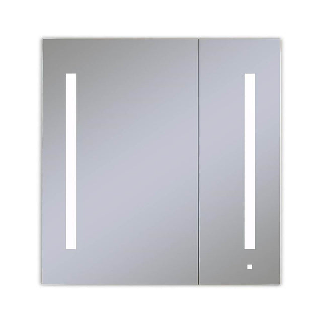 Robern - AiO Lighted Cabinet, 30'' x 30'' x 4'', Two Door, LUM Lighting, 4000K Temperature (Cool Light), Dimmable, Electrical Outlet, USB Left Hinge