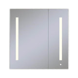 Robern - AiO Lighted Cabinet, 30'' x 30'' x 4'', Two Door, LUM Lighting, 2700K Temperature (Warm Light), Dimmable, Electrical Outlet, USB Left Hinge
