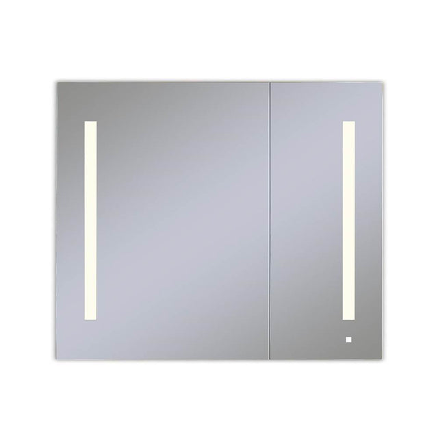 Robern - AiO Lighted Cabinet, 36'' x 30'' x 4'', Two Door, LUM Lighting, 2700K Temperature (Warm Light), Dimmable, Electrical Outlet, USB Left Hinge