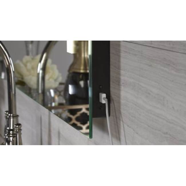AiO Full Length Lighted Mirror, 30'' x 70'' x 1-1/2'', LUM Lighting, 4000K Temperature (Cool Light), Dimmable, USB Charging Ports