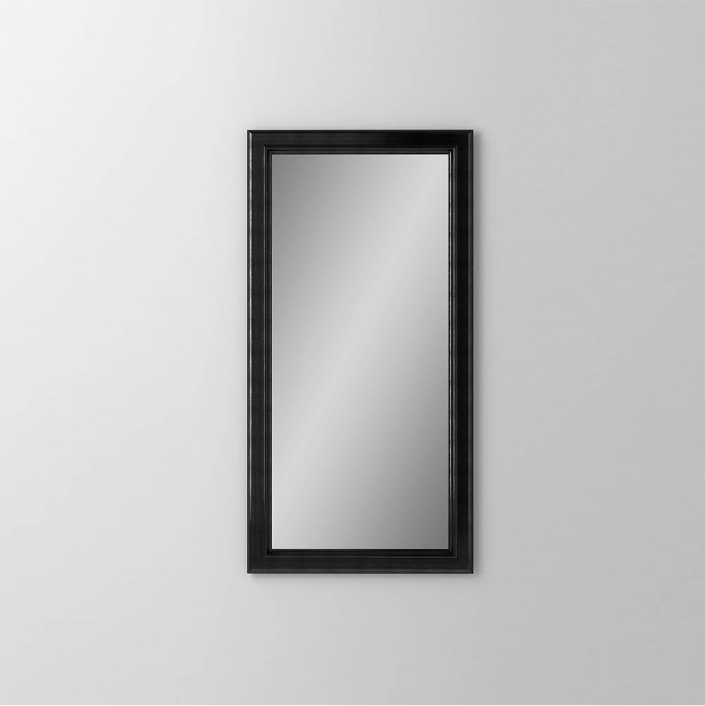Robern - Main Line Mirror, 16'' x 30'' x 1-5/8'', Bryn Mawr Frame, Brushed Black - Brushed Black