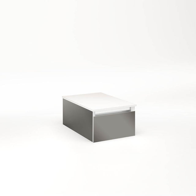 Robern - Cartesian Vanity, 12'' x 7-1/2'' x 18'', Tinted Gray Mirror, Full Drawer, No Night Light - Tinted Gray Mirror