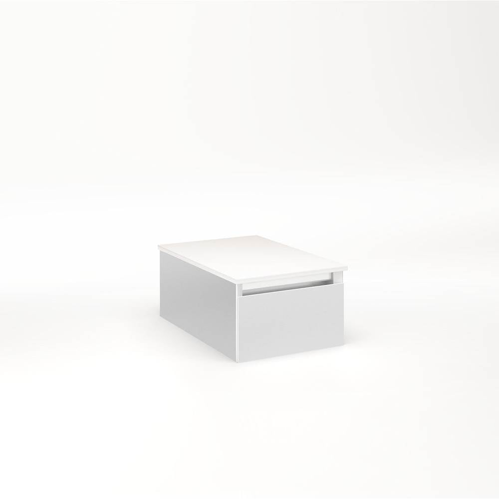 Robern - Cartesian Vanity, 12'' x 7-1/2'' x 18'', Satin White, Full Drawer, No Night Light - Satin White