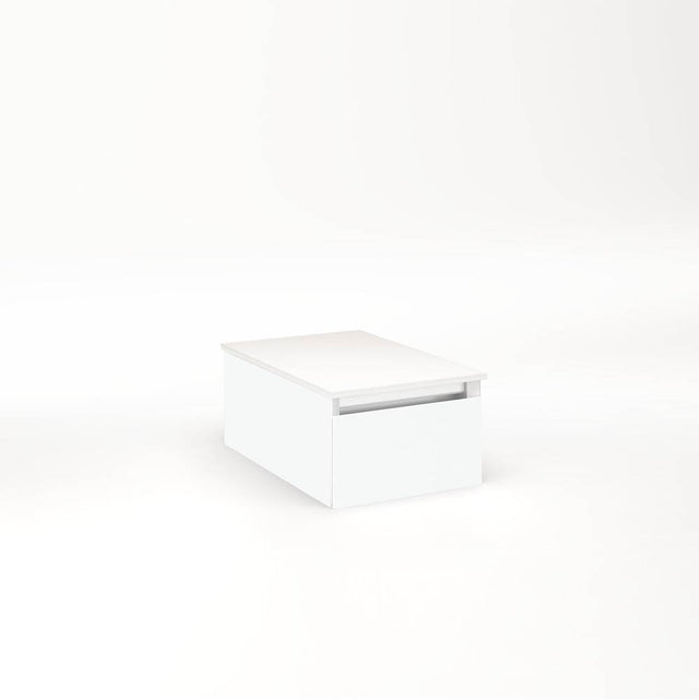 Robern - Cartesian Vanity, 12'' x 7-1/2'' x 18'', Matte White, Full Drawer, No Night Light - Matte White