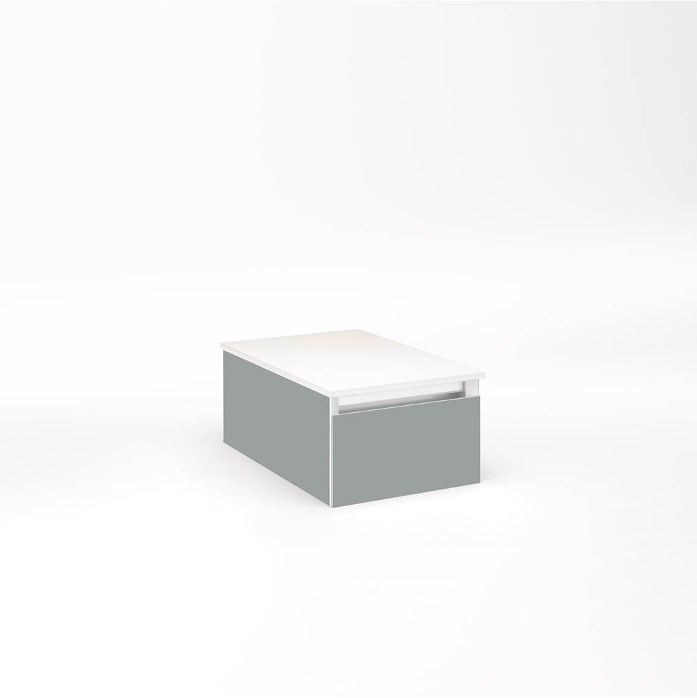 Robern - Cartesian Vanity, 12'' x 7-1/2'' x 18'', Matte Gray, Full Drawer, No Night Light - Matte Gray