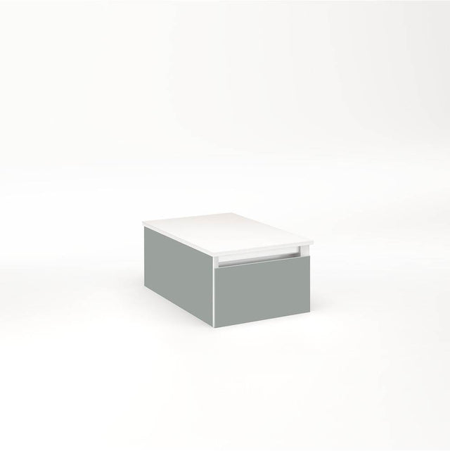 Robern - Cartesian Vanity, 12'' x 7-1/2'' x 18'', Matte Gray, Full Drawer, No Night Light - Matte Gray