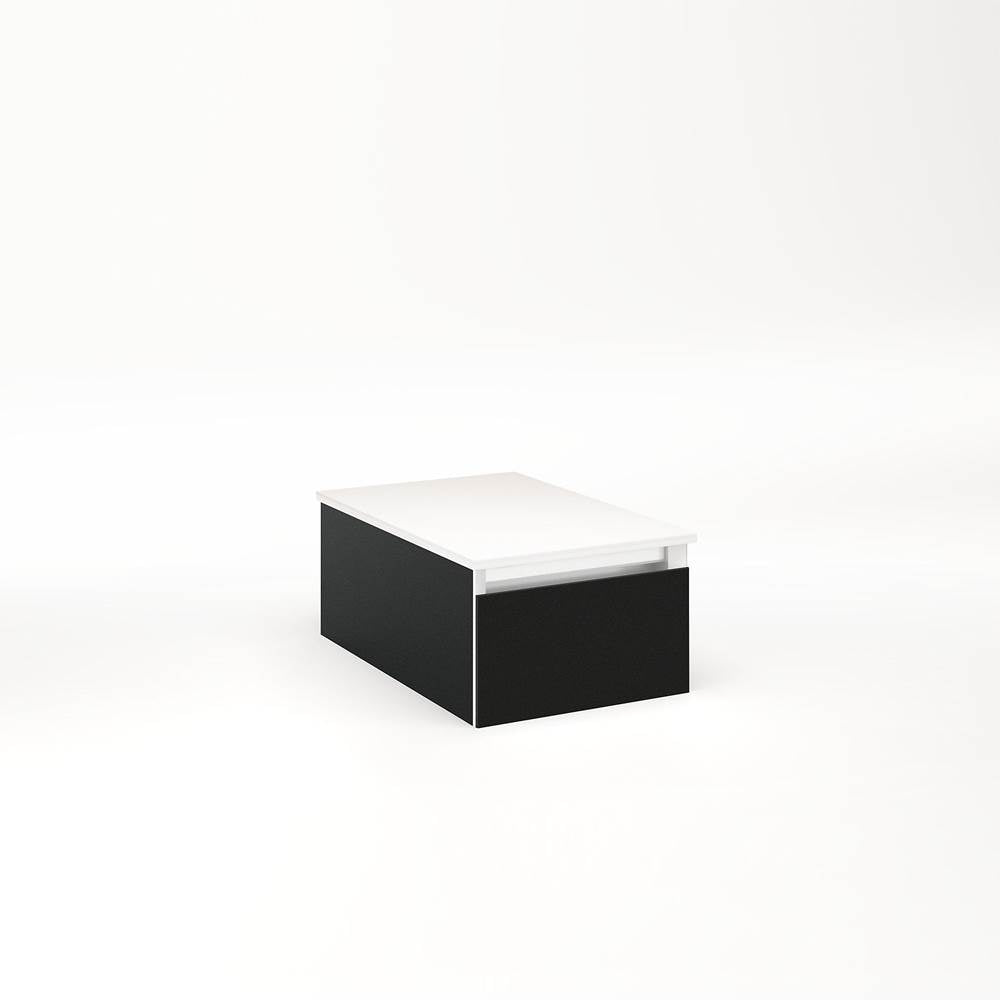 Robern - Cartesian Vanity, 12'' x 7-1/2'' x 18'', Matte Black, Full Drawer, No Night Light - Matte Black