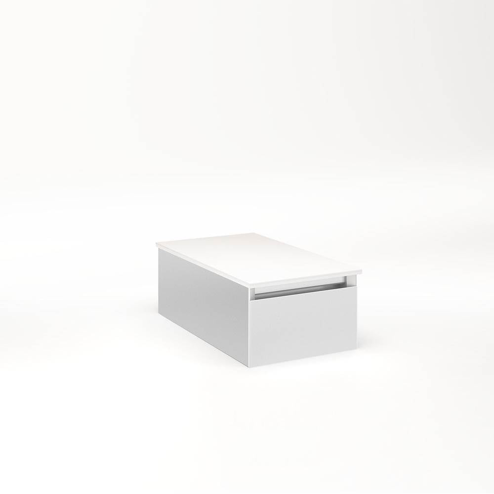 Robern - Cartesian Vanity, 12'' x 7-1/2'' x 21'', Satin White, Full Drawer, No Night Light - Satin White